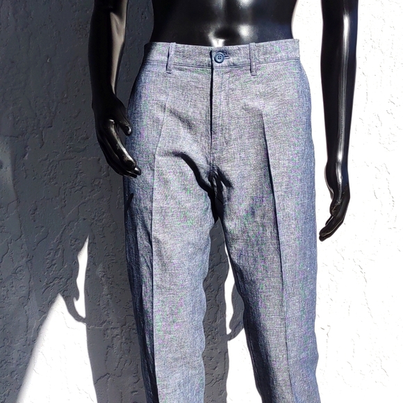 J. CREW Men's "SUTTON" Luxury Linen/Cotton Blend Flat Front Trousers - Picture 4 of 17